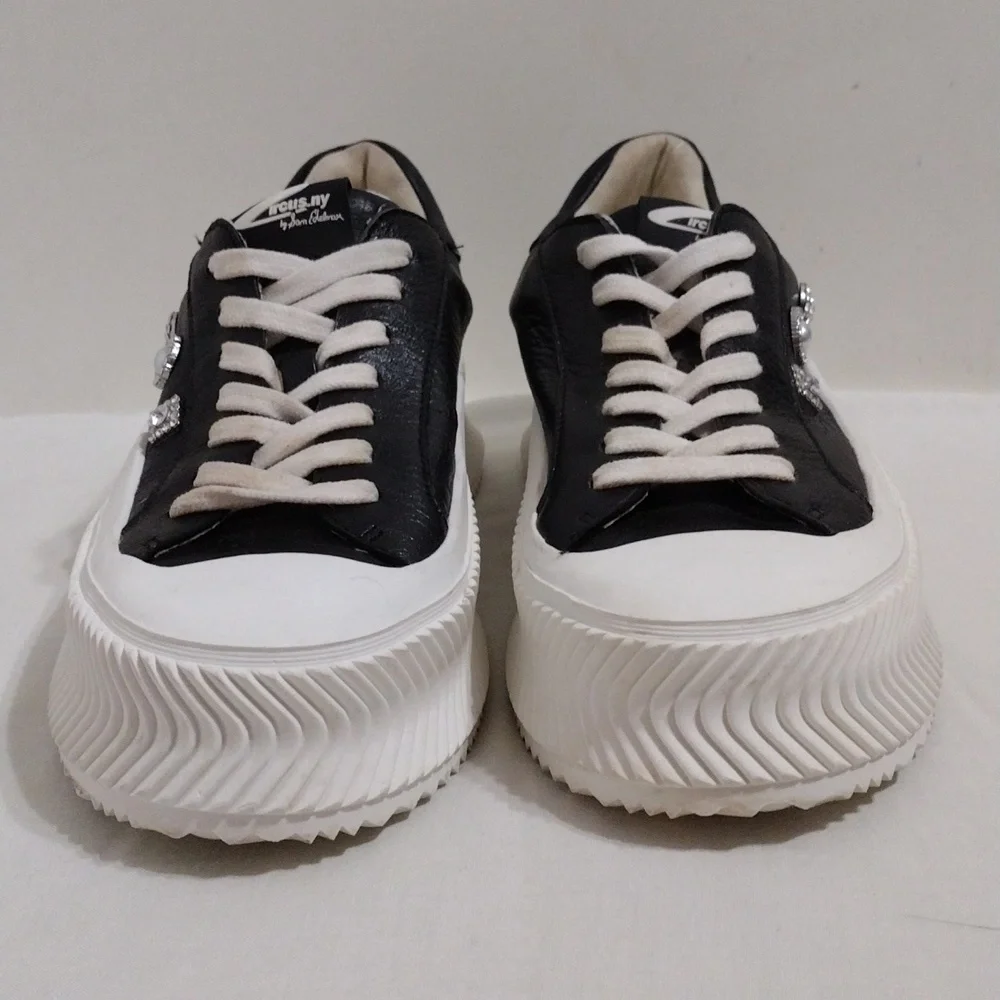 NEW Circus NY Sam Edelman Taelyn Rhinestone Platform Sneakers 9 Glam Streetwear